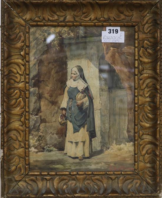 R. Maghelli Nunn carrying wine bottles 32 x 23.5cm